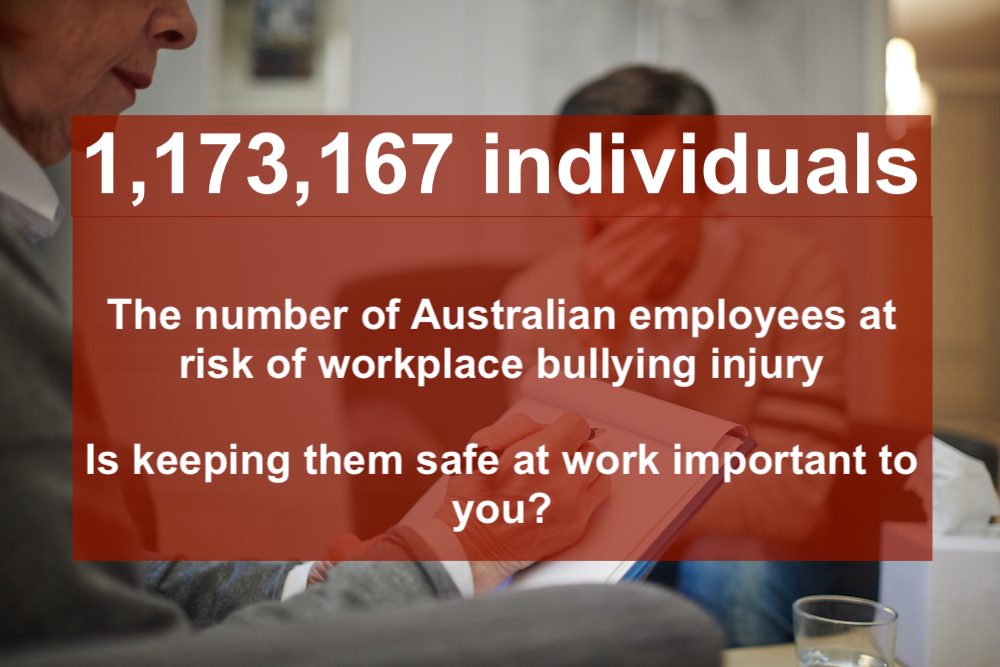 How many Australians are at risk of workplace bullying?