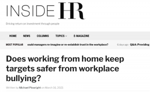 Does working from home keep targets safer from workplace bullying